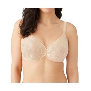 Wacoal Awareness Bra 42G Underwire Sand Satin Unlined 85567 Full Coverage $68